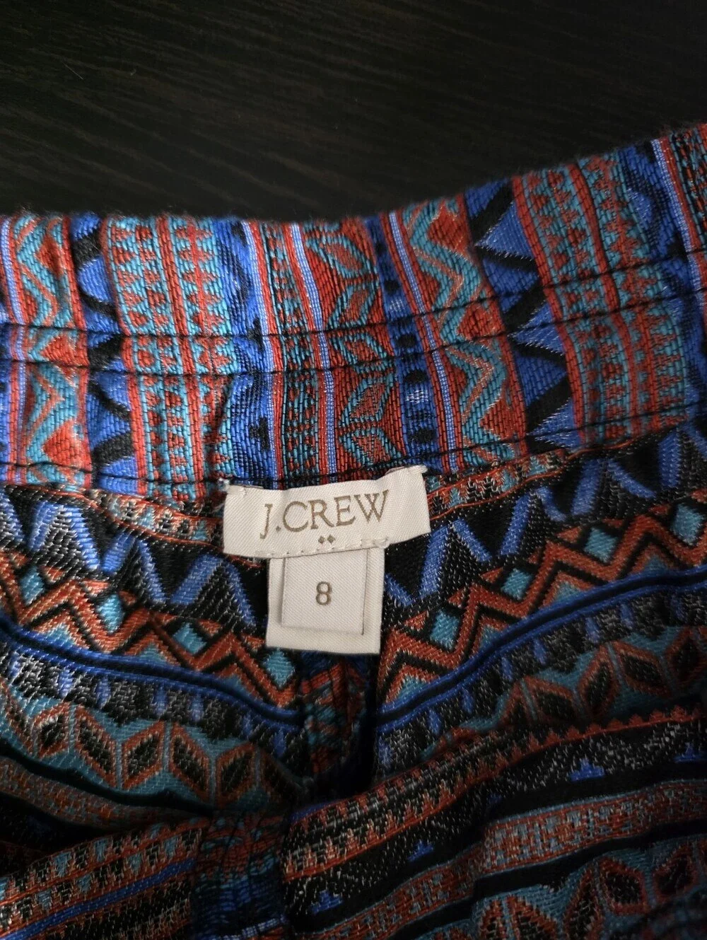 J.Crew Factory Shorts Women's Size 8 Aztec Jacquard Boardwalk Pull On Stretch